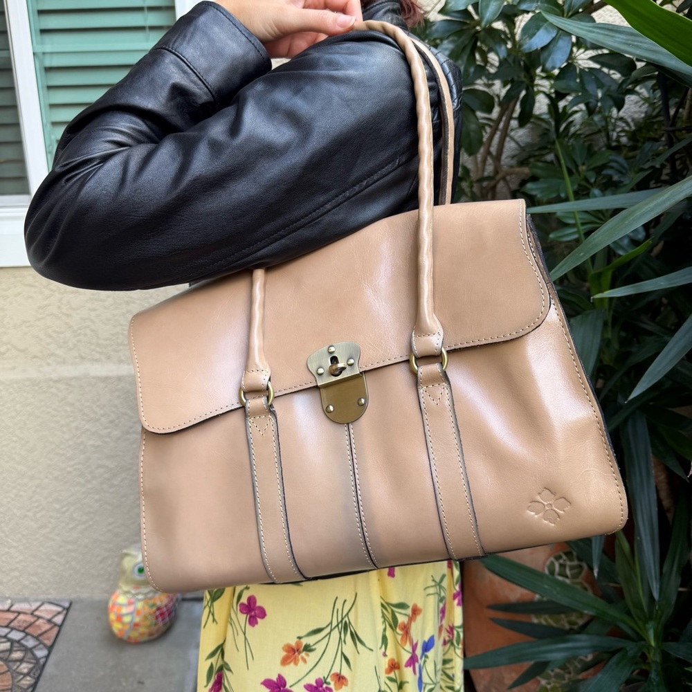 Tan Patricia Nash Large Distressed Leather Handbag